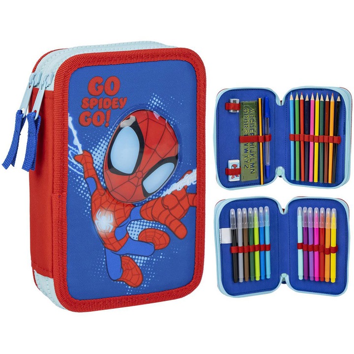 Penar echipat, Spidey, 2 fermoare, 30 piese 12.5 x 19.5 x 4.5 cm