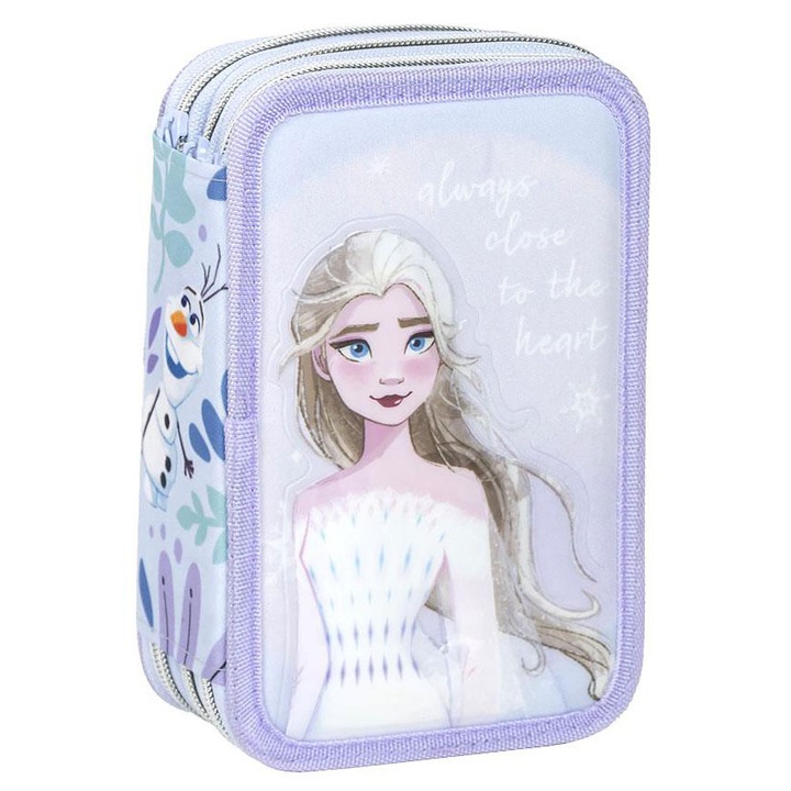Penar echipat, Giotto Frozen - Elsa, 3 fermoare, 43 piese, 12 x 6 x 19 cm, 12 x 6 x 19 cm