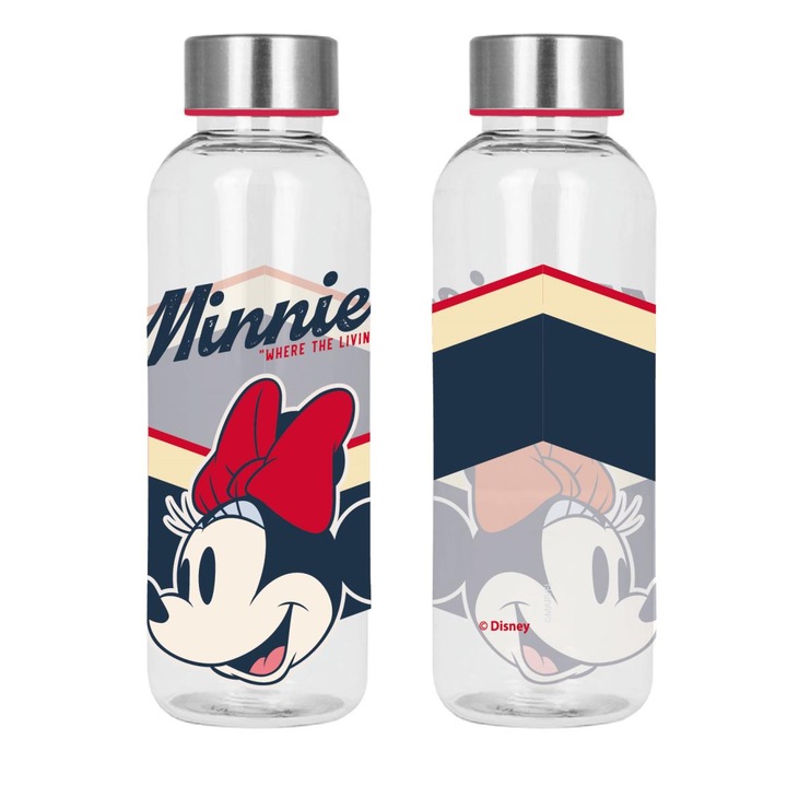 Sticla de apa, Minnie, 850 ml, plastic