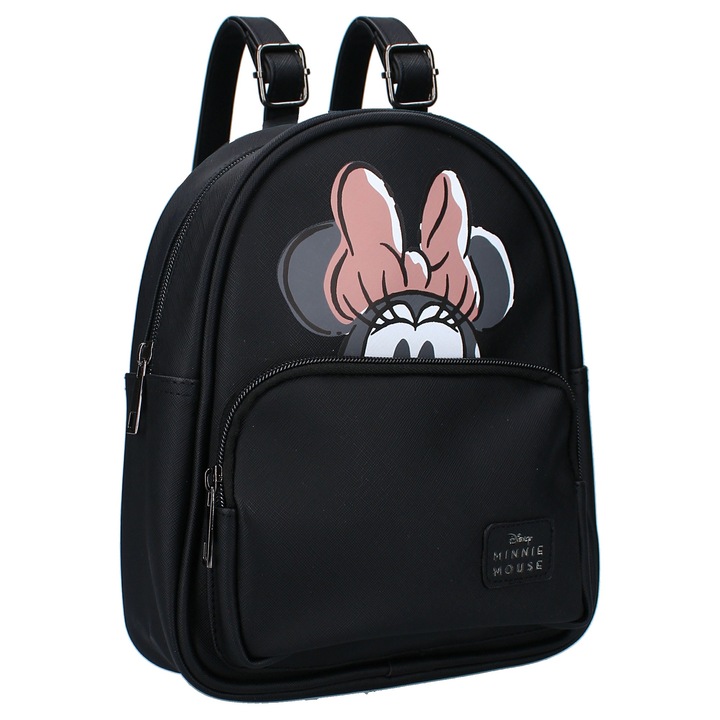 Ghiozdan Minnie Mouse, prescolari/scoala generala, negru, 0, 25x21x9cm