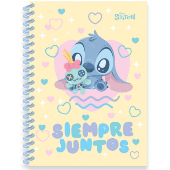 Тетрадка със спирала Stitch, B5, 100 листа, Жълт