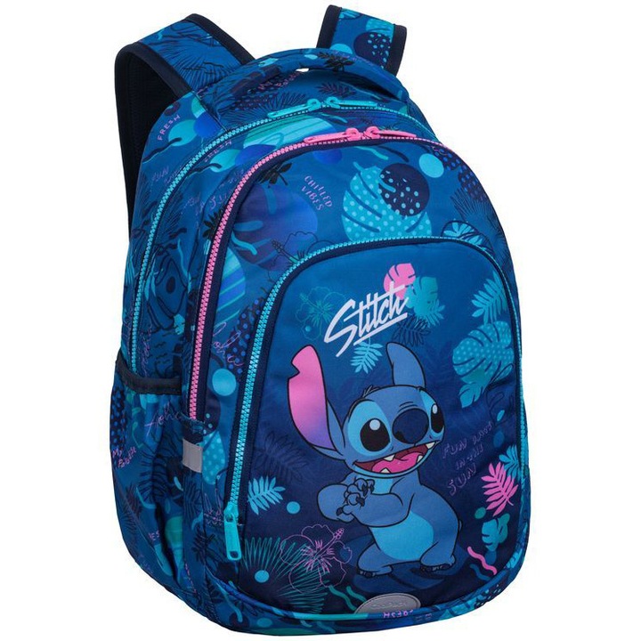 Ученическа раница Stitch, 3 ципа, 41 х 31 х 16 см