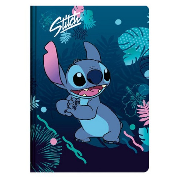 Caiet A5 Stitch, 32 file, Dictando, Verde - Albastru