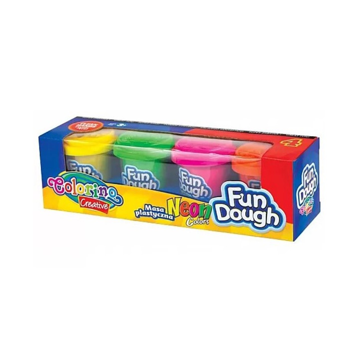 Комплект 4 туби пластелин Colorino Kids, Neon, 4 цвята