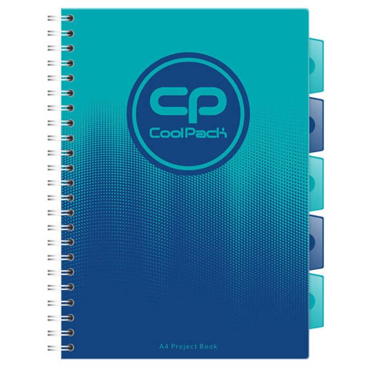 Caiet A4, Coolpack - Gradient Ocean, Patratele, Coperta PP, 200 file