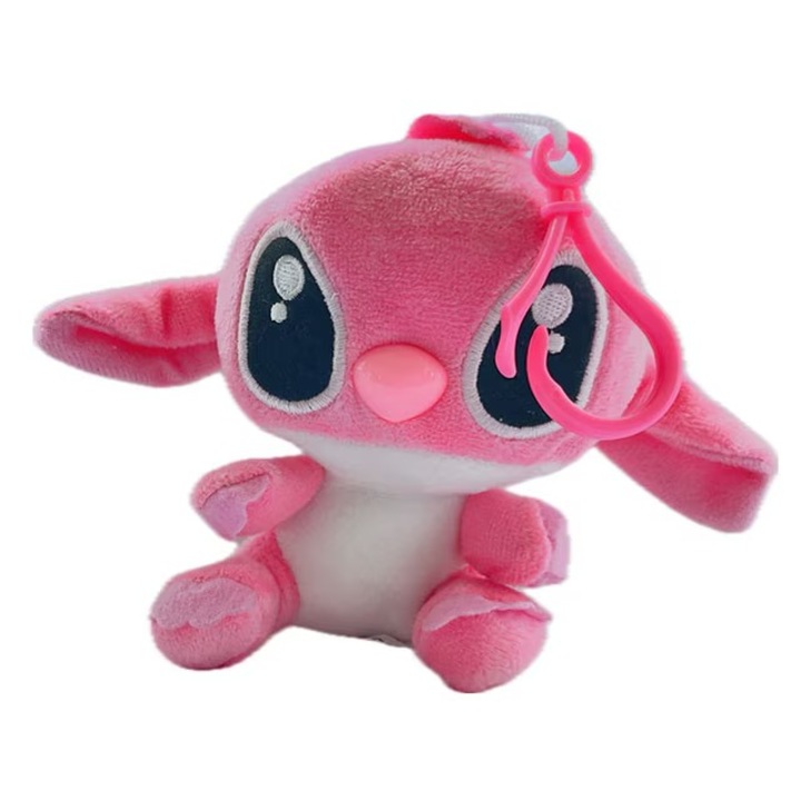 Jucarie Plus Tip Stitch Catoons 3+ ani, Breloc, 10cm, culoare Roz