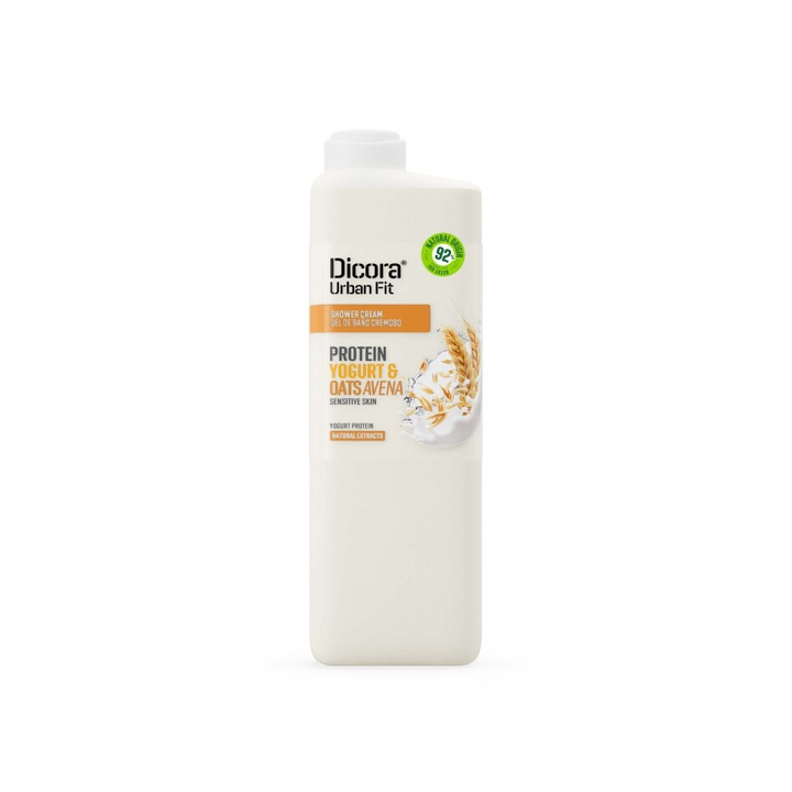 Dicora Urban Fit tusfürdő, fehérje joghurt és zab, érzékeny bőrre, 750 ml