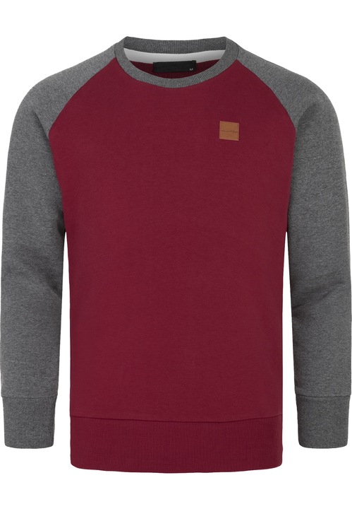 Humy pamut környakú pulóver piros hosszú ujjal, Piros