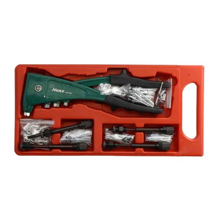 Комплект клещи за занитване и аксесоари HANS с диаметър 3-4-5-6 мм