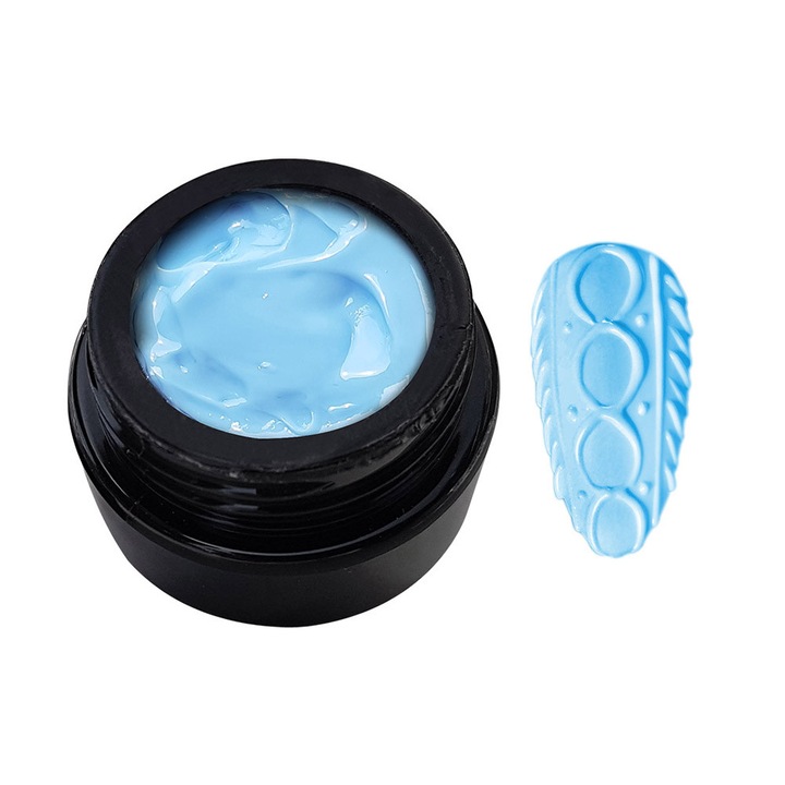 Gel pentru constructie unghii, 3D Builder, Nail Art, Embossed Carve, Nr. 06, Albastru, 5g