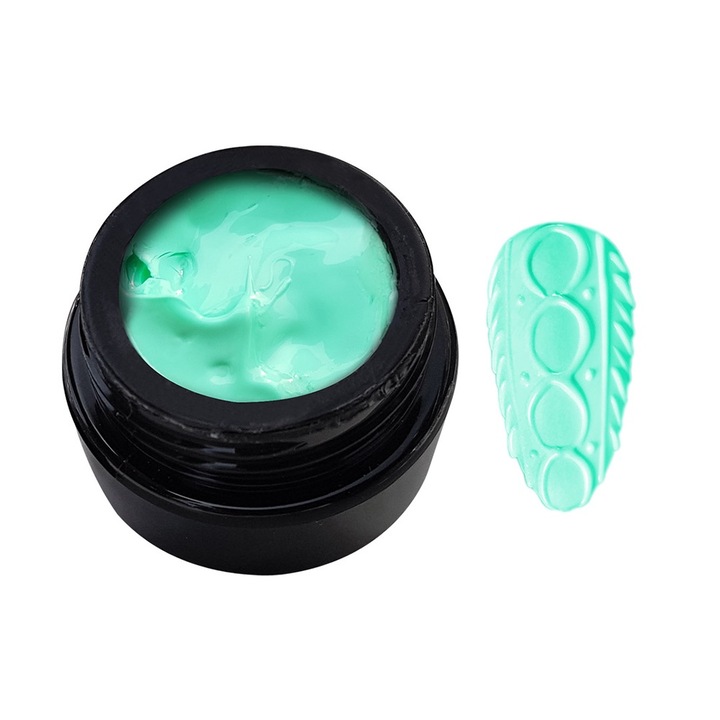 Гел за изграждане на нокти, 3D Builder, Nail Art, Embossed Carve, No. 07, зелено, 5гр