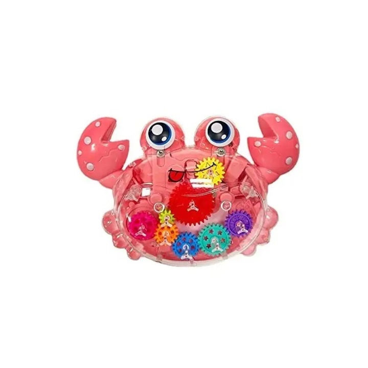 Jucarie Interactiva Pentru Copii, Model Crab, Lumini, Sunete, Plastic, 3 ani, roz, dalimag