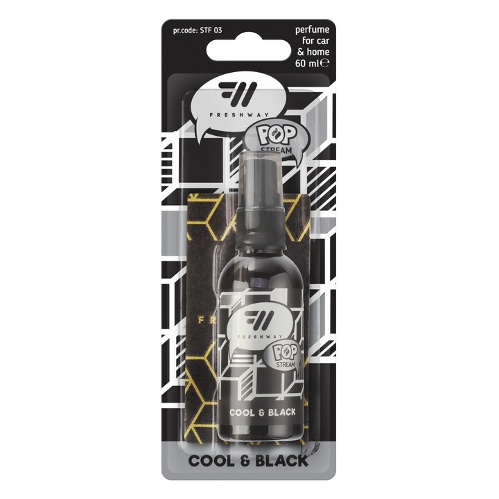 Spray pentru odorizant auto seria FRESH WAY POP STREAM, 60 ml, Cool & Black
