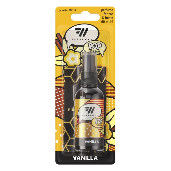 Spray pentru odorizant auto seria FRESH WAY POP STREAM, 60 ml, Vanilie