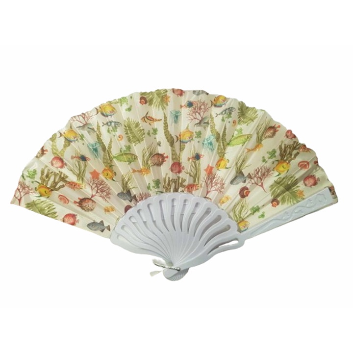 Kiegészítő ventilátor, hal, textil/műanyag, többszínű