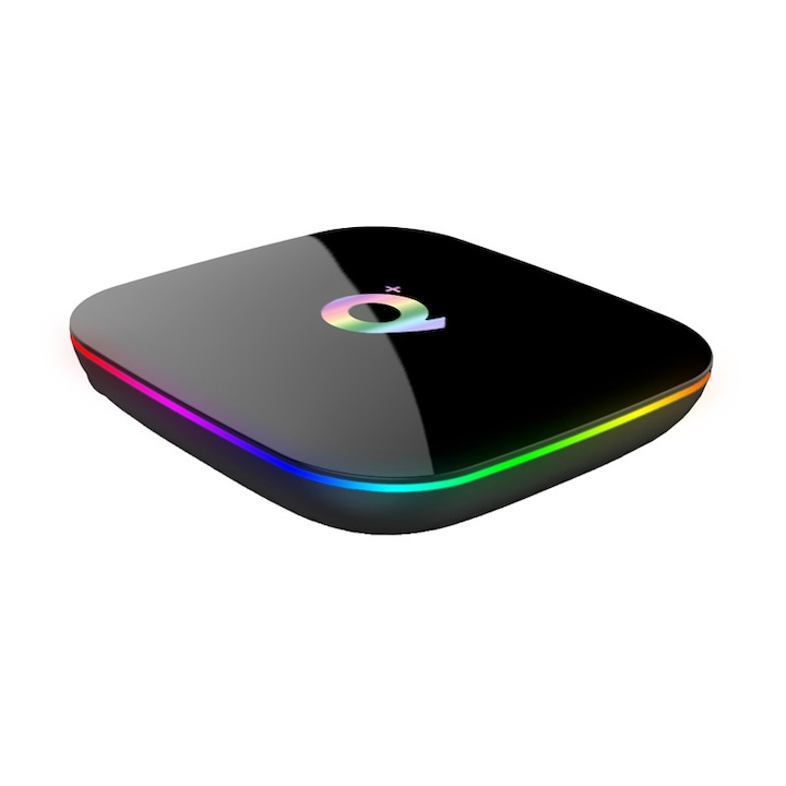 Mediaplayer TLXT, TV Box Q plus, 4K, 6K, 4GB RAM, 32GB ROM, negru