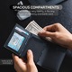 Мъжки портфейл от естествена кожа, IMODIX, алуминиев калъф, RFID защита за карти, семпъл и приятен дизайн, черен