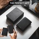 Мъжки портфейл от естествена кожа, IMODIX, алуминиев калъф, RFID защита за карти, семпъл и приятен дизайн, черен