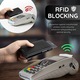 Мъжки портфейл от естествена кожа, IMODIX, алуминиев калъф, RFID защита за карти, семпъл и приятен дизайн, черен