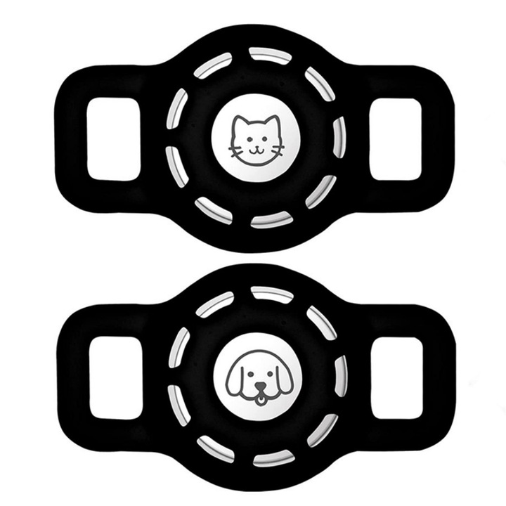 Set suport silicon pentru Airtag, compatibil zgarda mica pentru animale, 2buc
