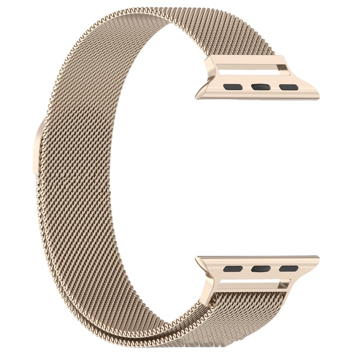 Гривна за смарт часовник от неръждаема стомана, за Apple Watch Band Series 9, Ultra 2, SE, златист