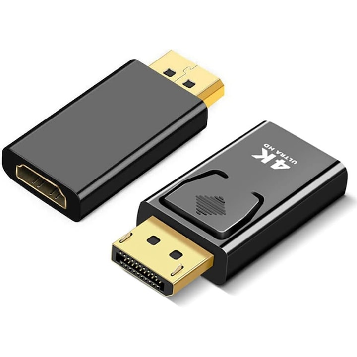 Адаптер за монитор FUIENKO, DisplayPort - HDMI, черен