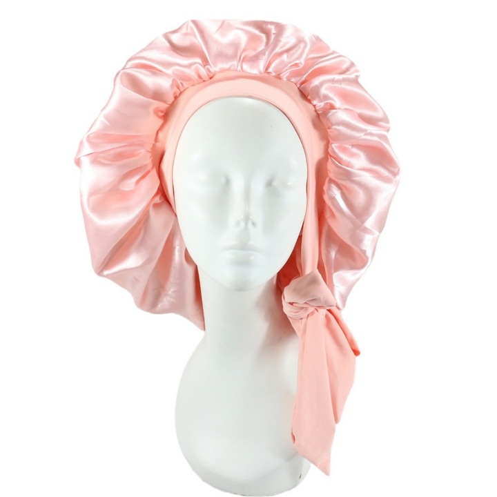 RUIOMII hálósapka, szatén, gumiszalag, korall rózsaszín, 58-60cm