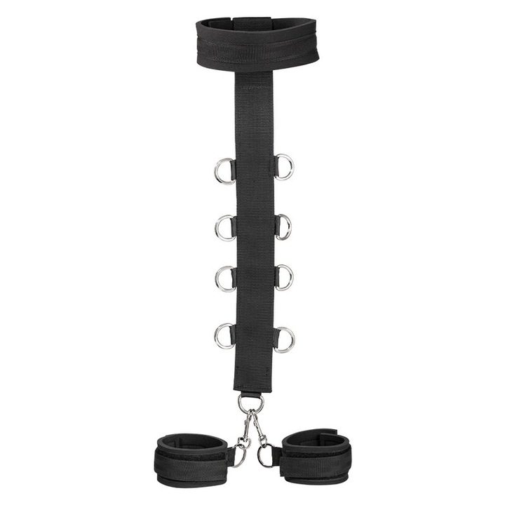 Catuse BDSM cu mansete, nailon, negru