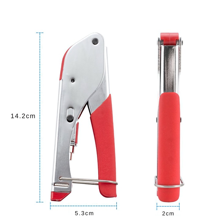 Set cleste compresie mufa F si set de 20 mufe F JOZY®, pentru cablurile coaxiale RG59 si RG6, fabricat din otel durabil