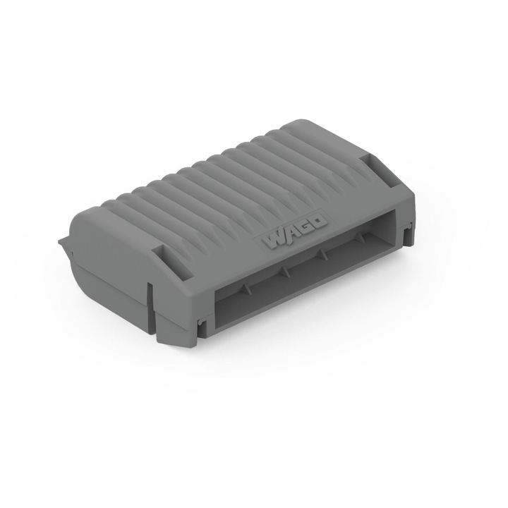 Cutie pentru derivatie cabluri WAGO GELBOX 6 poli pentru conectori seriile 221/ 2273 max. 4mm2 IPX8 gri 207-1333