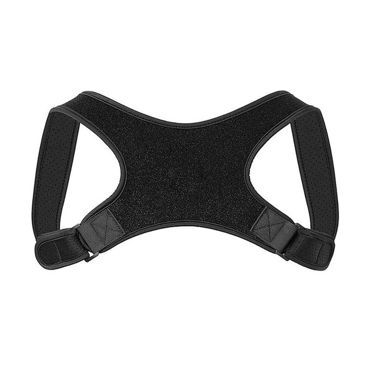 Suport ortopedic FUIENKO, corector de postura, ajustabil, negru, 17.1x16.3x2cm