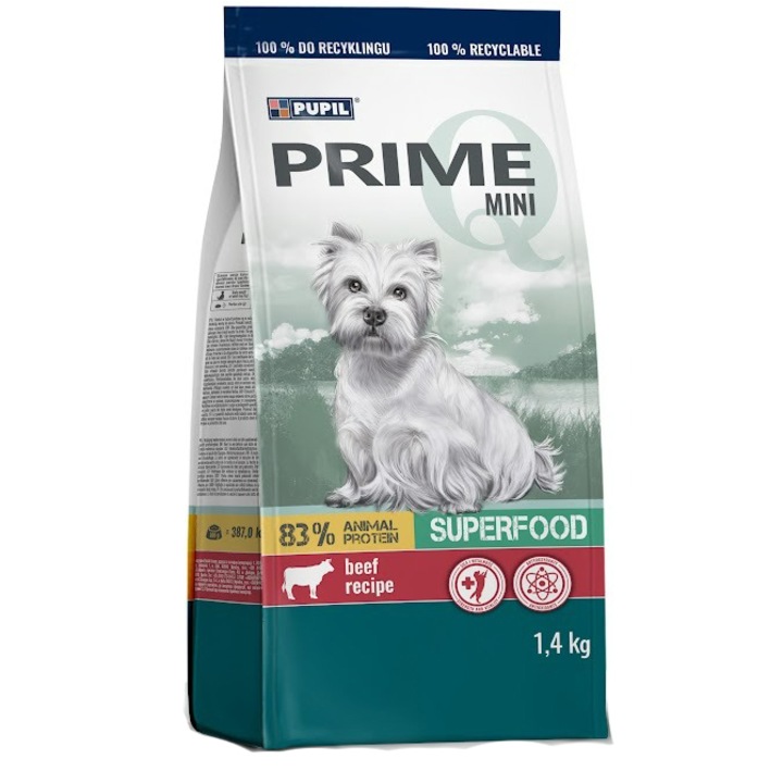 Суха храна за кучета PRIME, Мini, Аdult, С телешко и черен дроб, 720 гр