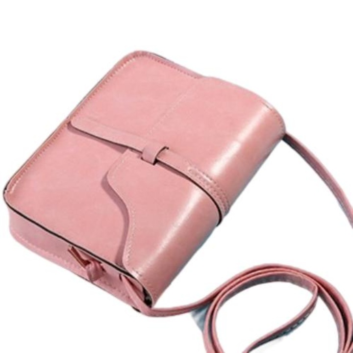 Geanta de mana IZMAEL, ajustabila, roz, 12.5x4.5x18cm