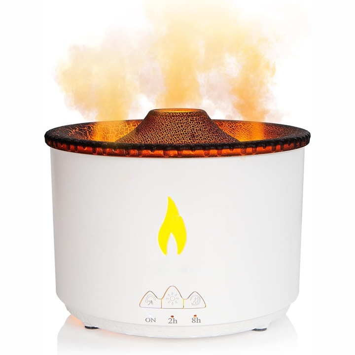 Овлажнител с ароматерапия, Naimeed D6031, вулкан, Бял, 130x110x130 мм