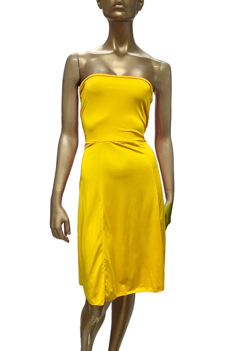 Rochie de dama JUP E-16228579-1 10-496, cu umeri, lungime medie, M/L, galben