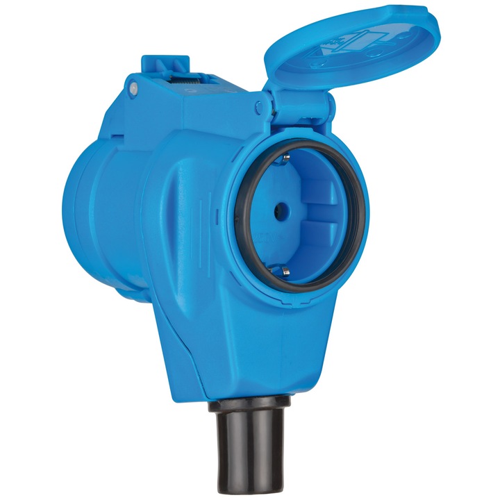 Удължител за къмпинг Brennenstuhl CEE, IP44, 1x 230V/16A, 3 пина, Самозатварящ се капак, Огънат ръкав
