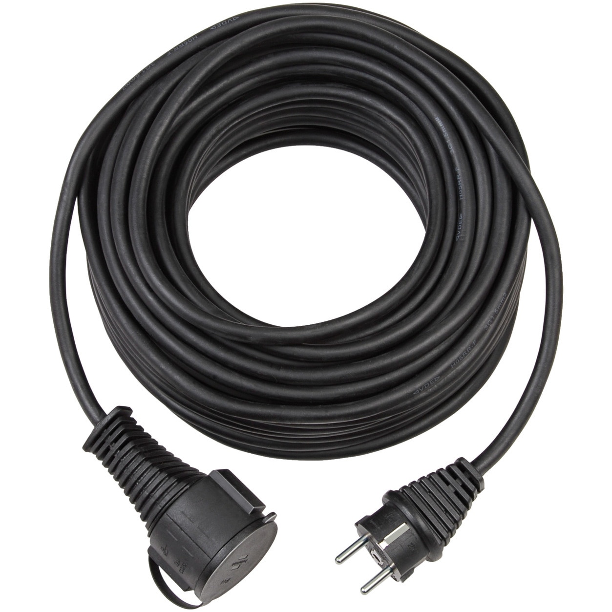 Prelungitor Brennenstuhl Cality Rubber, capac etansare, IP44, H05RR-F 3G1.5, 10m, Negru