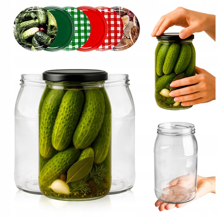 Set 10 Borcan de sticla 900ml, pentru miere, hamei, conserve, sucuri