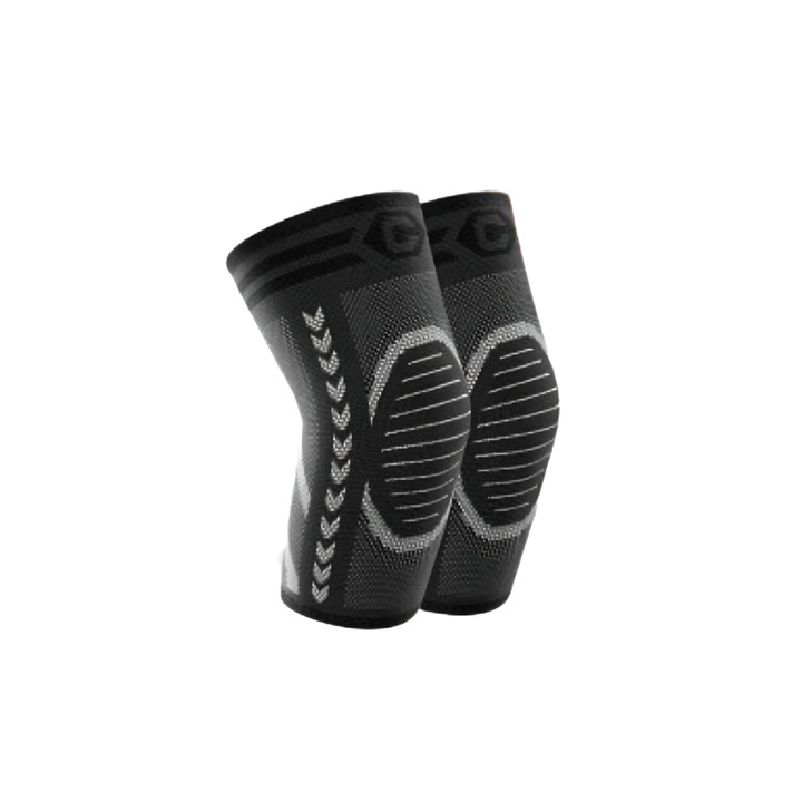Set 2 Cotiere, CAMBIVO, compresive, elastice, suport in artrita, tendinita, ameliorarea durerilor, pentru antrenamente, tenis, golf, baschet, marimea XL, Negru/ Gri