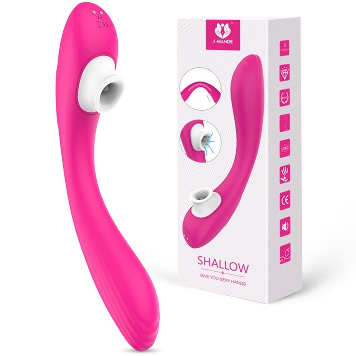 Klitorisz stimuláló vibrátor, hajlékony nyelv, 18 cm, rózsaszín