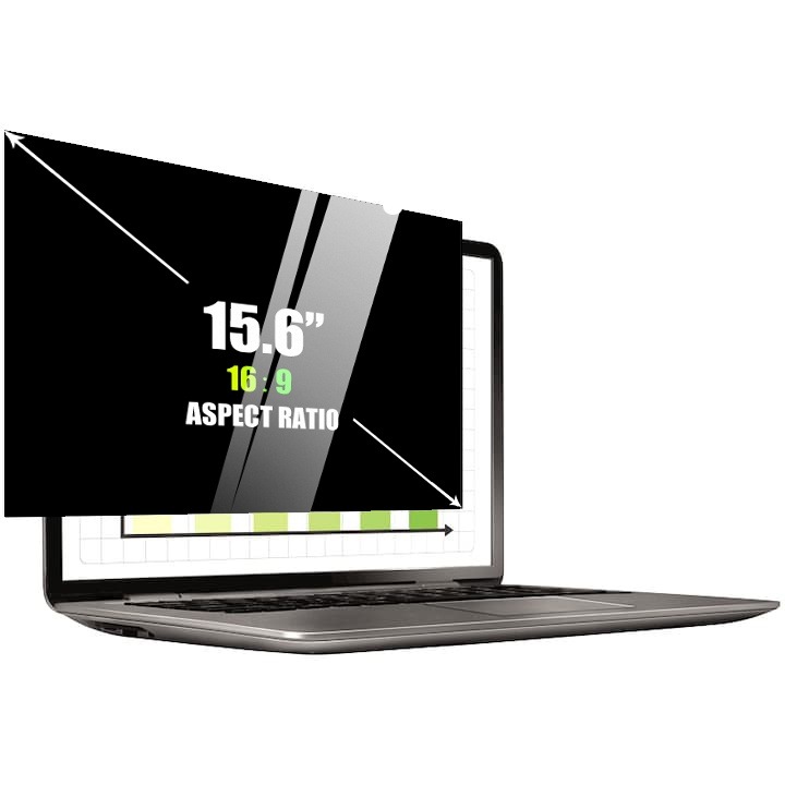 Filtru de confidentialitate, 15.6 Inch, pentru laptop, 16:9, Detasabil, anti peeping, Protejarea confidentialitatii si a ecranelor computerelor