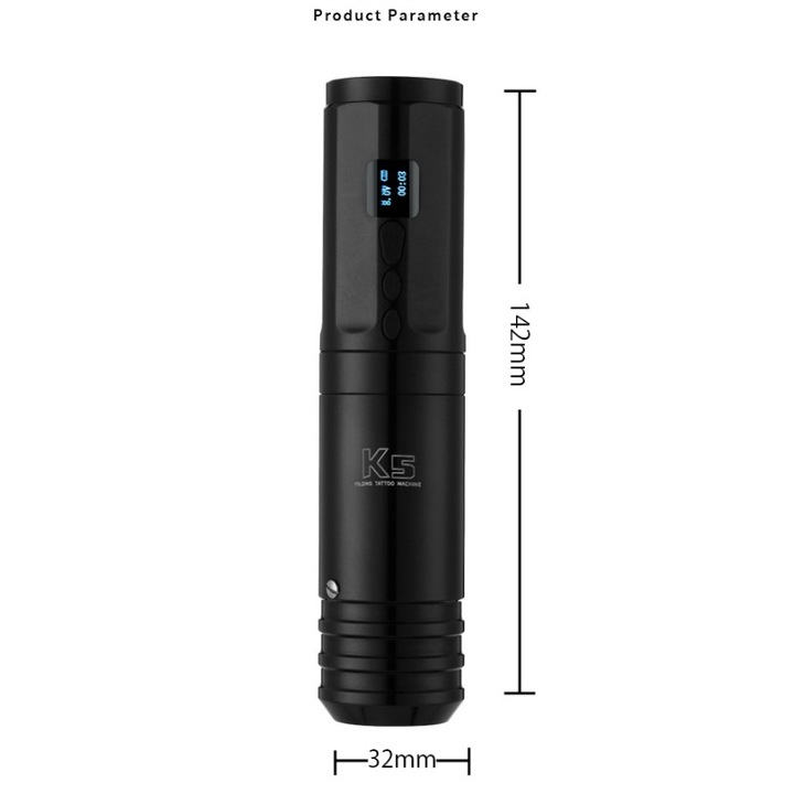 Aparat de tatuaje wireless, cu doua baterii si cablu rca