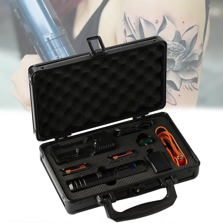 Aparat de tatuaje wireless, cu doua baterii si cablu rca