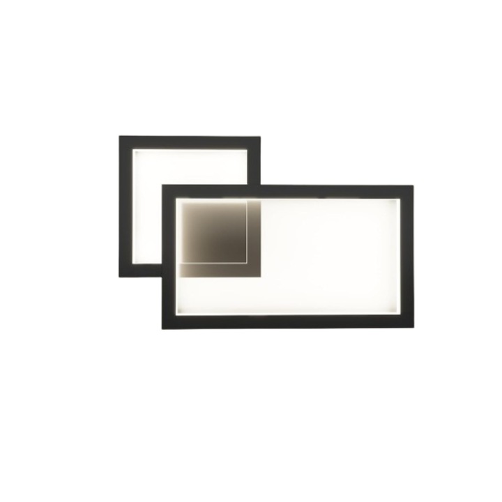 Вътрешен LED плафон, Klighten, 24 W, 1960 lm, 4000 K, за спалня, хол, модерен, алуминий, 110-240 V, черен, Енергиен клас G