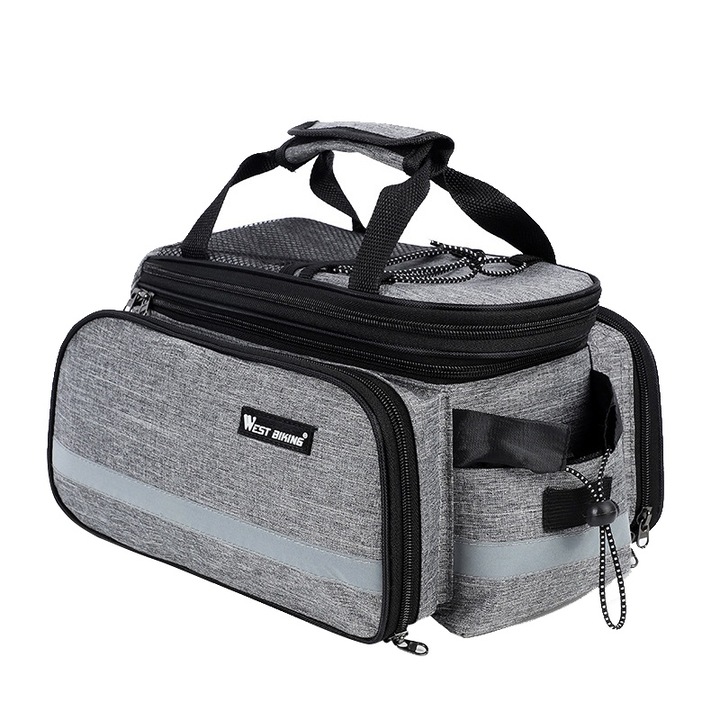 West Biking kerékpártartó, poliészter, 25L-ig bővíthető, fényvisszaverő, 36x20x15cm