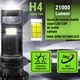 2 db H4 LED izzó készlet nagyítóval, 120 W, 21000 Lumen, 6500K, Canbus, ventilátor, Plug&Play, 30000 óra, IP65, autós fényszórókhoz, SONORH®