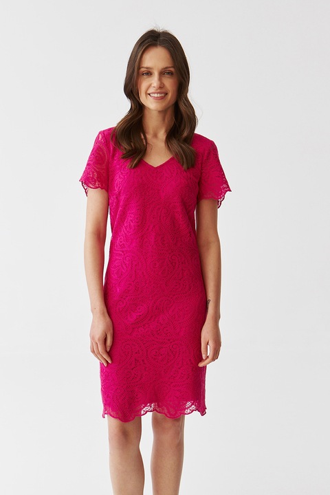 Tatuum, Rochie dreapta cu decolteu in V Sono, Fucsia