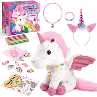 Set de Jucarii de Plus ATOPDREAM, Unicorn, Accesorii si Carte de Colorat, Multicolor