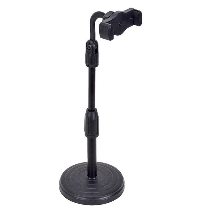 Állítható magasságú, forgatható íróasztal telefonhoz, tárcsa, fekete