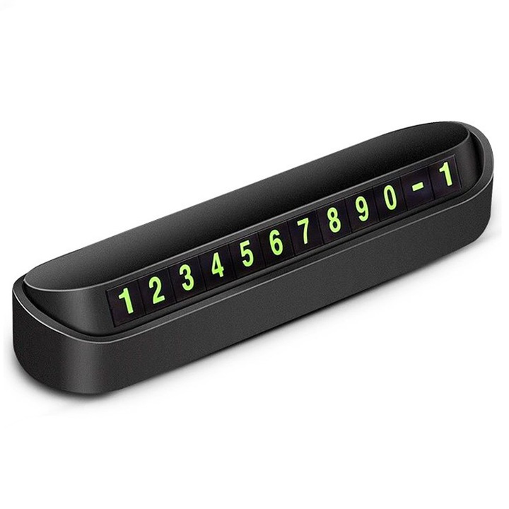 Suport auto pentru numar de parcare temporar, decorativ, montare usoara, negru